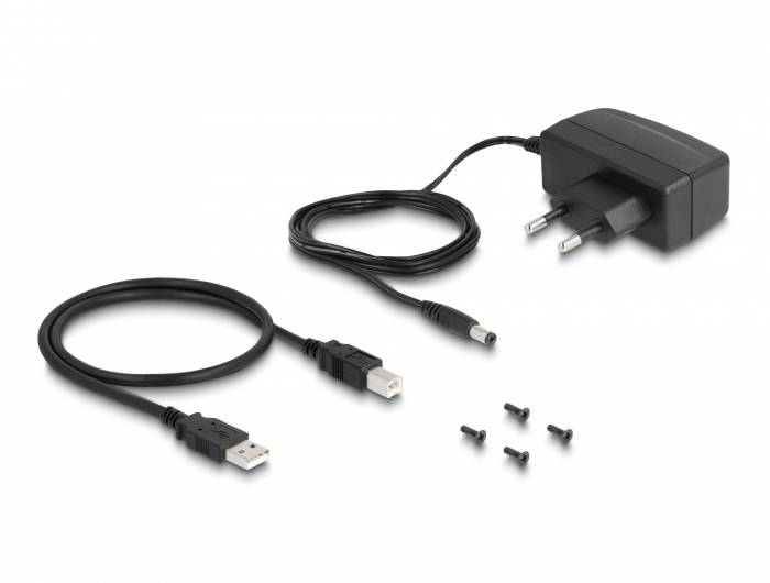 Delock 64226 Hub USB 4 Porte USB-A, Presa DC 3,5 mm USB 2.0 480 MBit/s Nero 64226-3