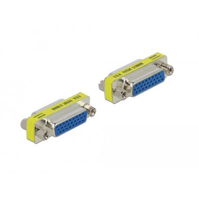 Due adattatori VGA con etichetta gialla recante 'U.S.A. Patent 5938985' e 'Model 270 F/F'. Entrambi mostrano il connettore VGA blu.
