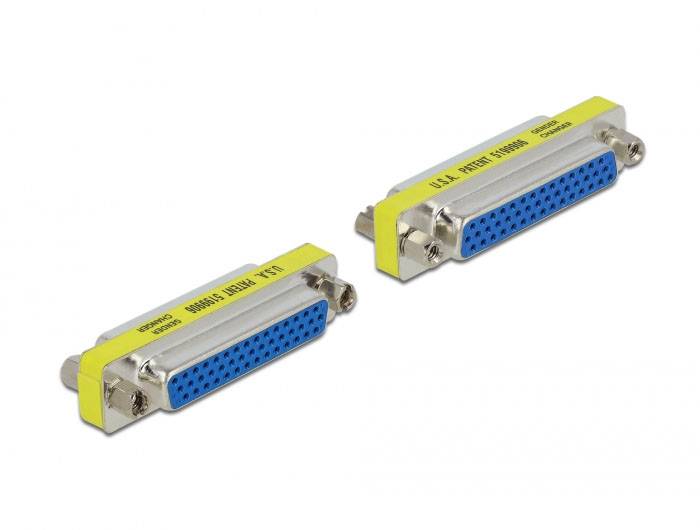 Due adattatori paralleli gialli con connessioni blu, etichettati come 'G.B. INTERIEUR'. Hanno diversi fori di connessione circolari.