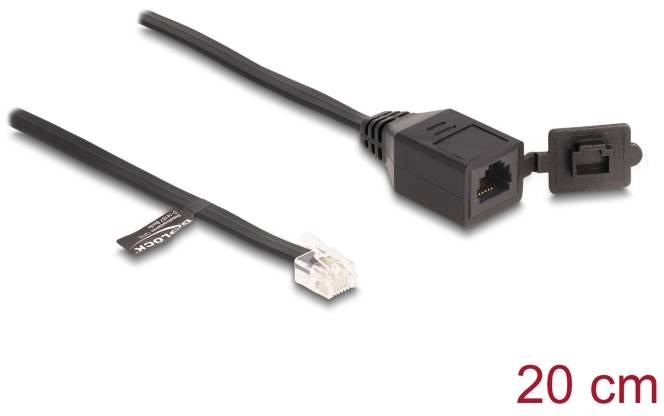 Cavo Telefono analogico Delock [1x Spina RJ12 - 1x RJ12] 20 cm Nero-2