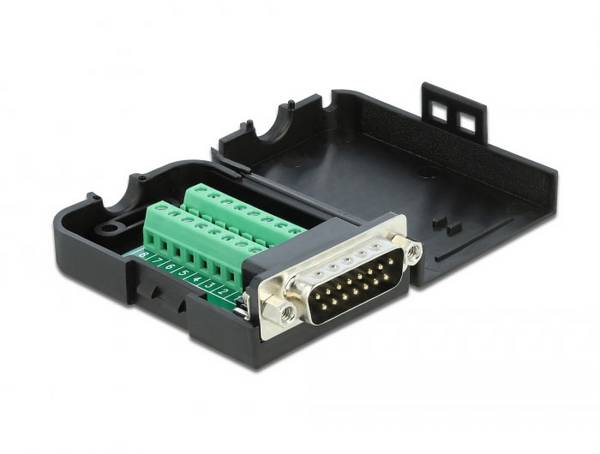Delock 66568 VGA Adattatore [1x Spina SUB-D a 15 poli - 1x Presa] Nero