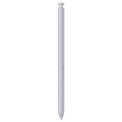 Penna stilografica argentata dal design snello, con tasto rotondo al centro. Adatta come penna per input su dispositivi elettronici.