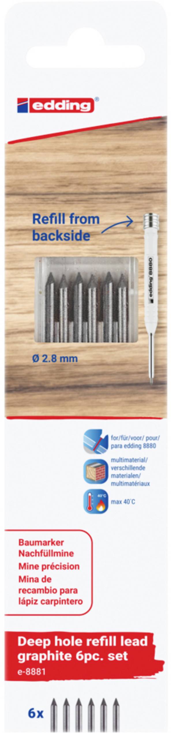 Edding Garphit 6er-Blister 4-8881-6-2112 Punta di ricambio Nero 2.8 mm 1 KIT