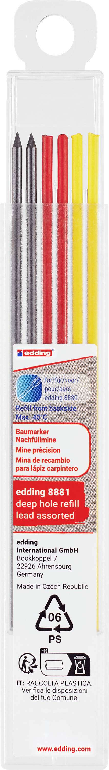 Edding Baumarker Sortiert 6er-Pack 4-8881-6999 Punta di ricambio Giallo, Blu, Rosso 1 KIT