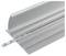 Profilo in alluminio a forma di L con guida, utilizzato per fissaggi o installazioni. Principalmente impiegato nel settore edile o tecnico-industriale.