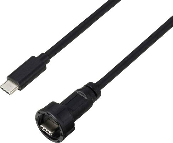 USB tipo C® 3.0 spina su spina IP67 (filettatura) cavo 0,5 m. TC-E10T-MT3-MWA/NWA-0.5PV-S Cavo in plastica impermeabile TC-13543584 TRU COMPONENTS Contenuto: 1 pz.