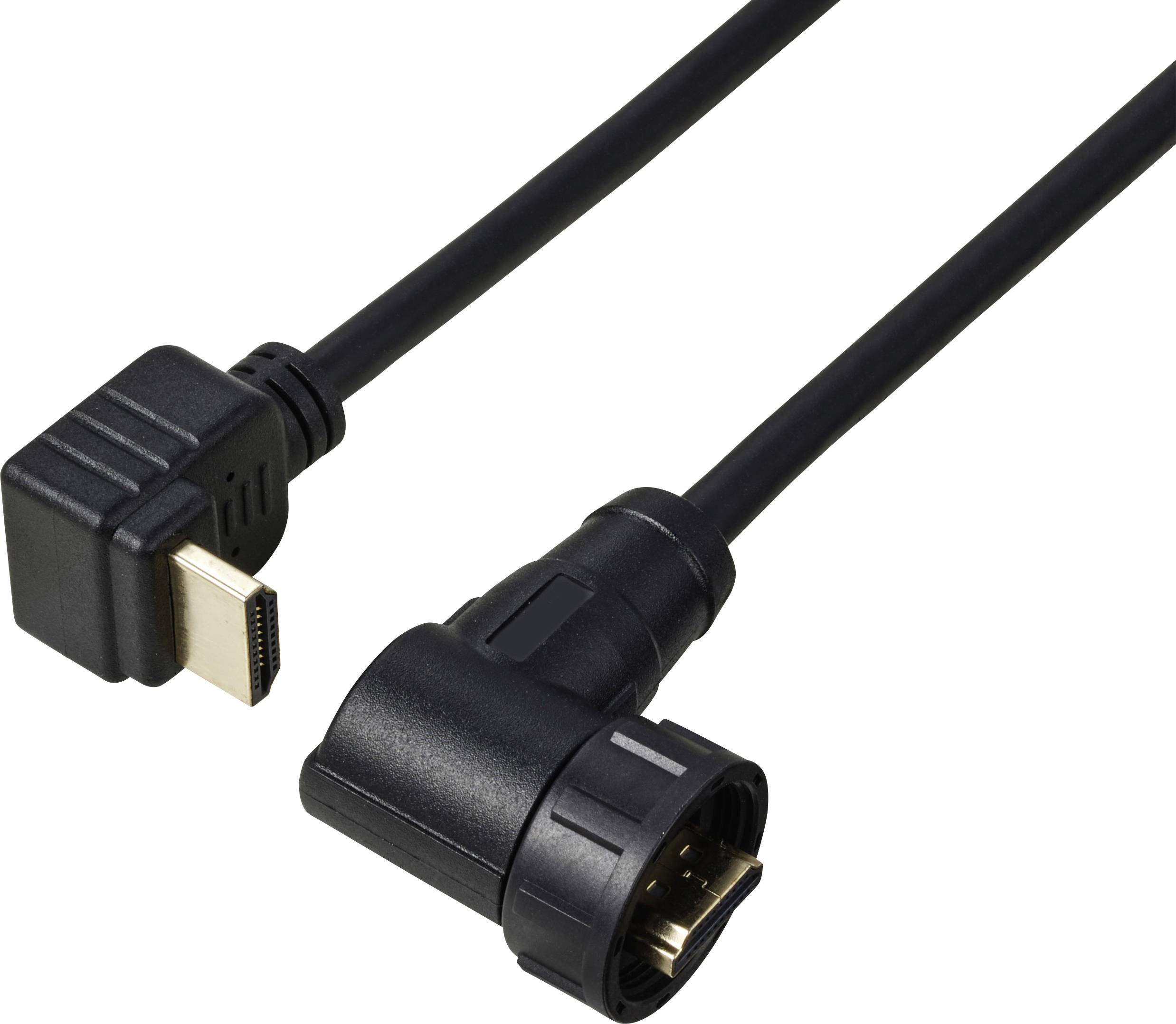 'Cavo HDMI con connettore ad angolo per un collegamento agevole in spazi ristretti, ad esempio dietro televisori o monitor.'