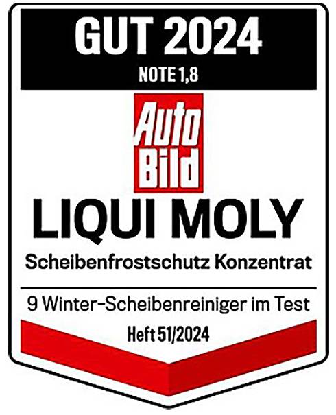 Riconoscimento 'Auto Bild': Voto 1,8 per il Concentrato Antigelo Liqui Moly per Parabrezza, testato tra 9 detergenti invernali per vetri, numero 51/2024.