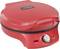 Forno elettrico rosso per pizza con regolatore di temperatura e spie luminose, logo del marchio 'Princess' sul coperchio.