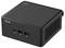Un mini PC nero di ASUS con più porte USB sul lato anteriore. Adatto per soluzioni compatte di postazioni di lavoro.