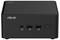 Un mini PC nero con tre porte USB e un pulsante di accensione sul lato anteriore, con il logo ASUS in alto a sinistra.