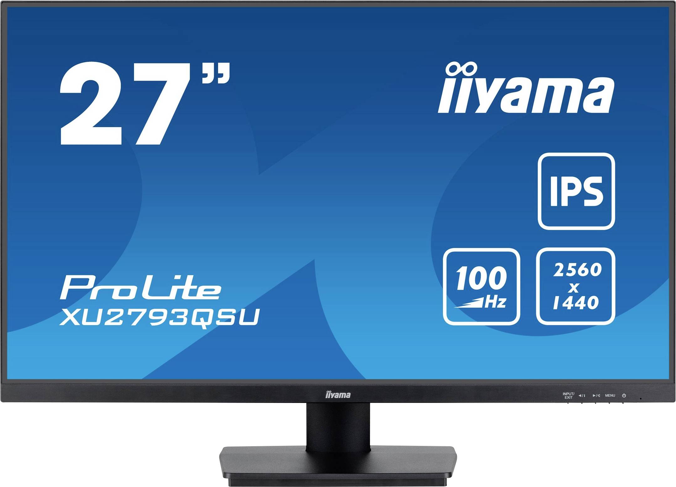 Monitor iiyama ProLite XU2793QSU da 27", con tecnologia IPS, frequenza di aggiornamento di 100 Hz, risoluzione 2560 x 1440.