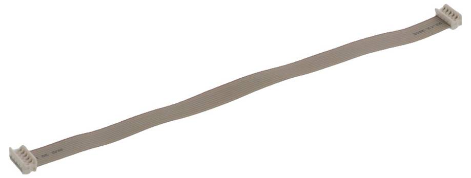 Un cavo piatto marrone con due connettori bianchi alle estremità.