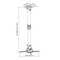 Supporto regolabile in altezza per proiettore con piastra di montaggio e braccio telescopico, estendibile da 400 a 650 mm, per installazione a soffitto.