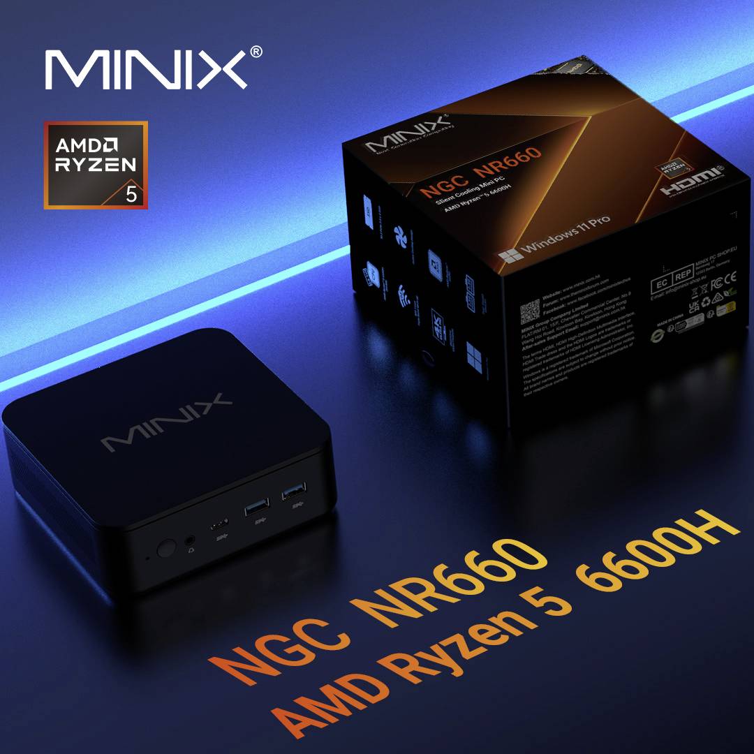 Minix Mini-PC (HTPC) NGC NR660 AMD Ryzen 5 6600H 4.5 GHz 16 GB RAM 512 GB SSD AMD Win 11 Pro NGC NR660-11