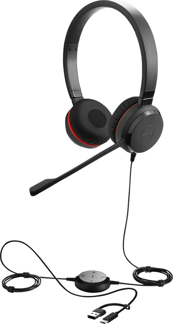 Jabra Evolve 30 II Cuffie On Ear via cavo Stereo Nero Eliminazione del rumore, Riduzione del rumore del microfono headset con microfono, regolazione del volume, Muto Telefono