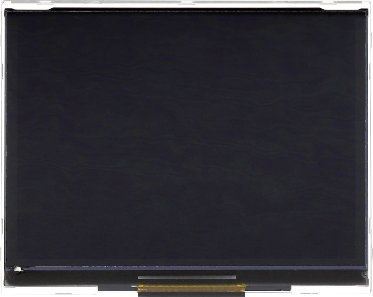 Un display nero, rettangolare con una cornice sottile.