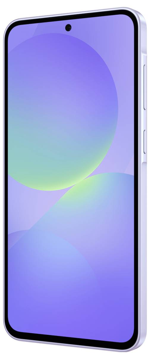 Un moderno smartphone con display ampio e senza cornice, tasti laterali e un involucro sottile e argentato.