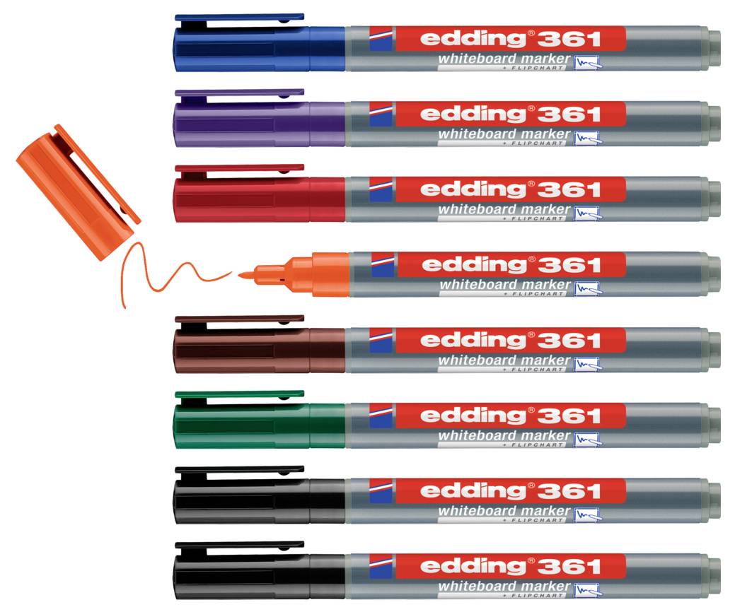 edding Whiteboardmarker 4-361-8-S2999 1mm sort. 8St. (4-361-8-S2999)-3