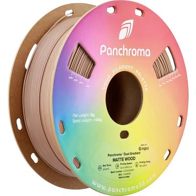 Una bobina di filamento per stampante 3D con la scritta 'Panchroma Matte Wood', peso 1kg. La confezione è colorata.