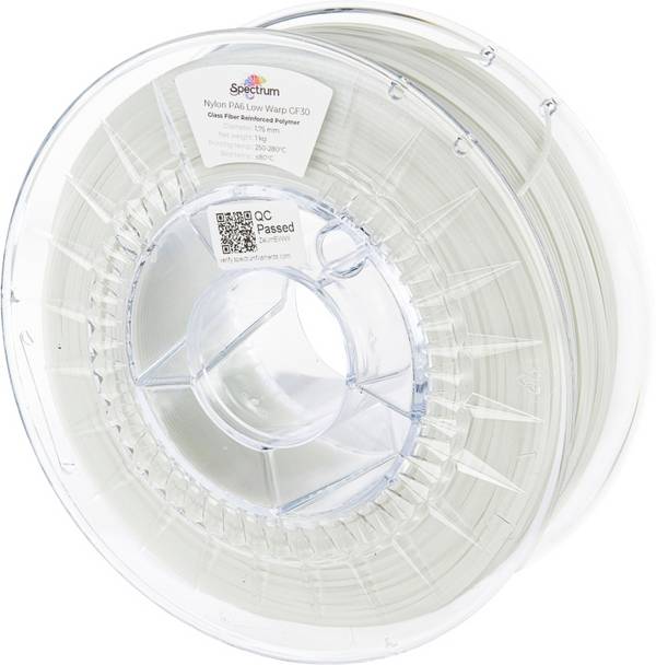 Spectrum Filaments 80722 PA6 Low Warp GF30 Filamento per stampante 3D PA6-GF Rinforzate in fibra di vetro, resistente al calore, resistente ai prodotti chimici, Opaco 1.75 mm 1000 g Naturale  1 pz.