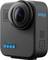 Fotocamera compatta per azione con obiettivo grande e logo blu 'MAX' in alto a destra. Adatta per riprese a 360 gradi.