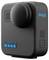 Fotocamera GoPro Max nera con logo blu, design modulare, obiettivo anteriore e pulsante di modalità sul lato.