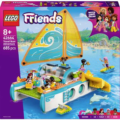 Set Lego 'Friends 42664': Barca a vela con tre personaggi e accessori in acqua. Per bambini dagli 8 anni in su. 685 pezzi.