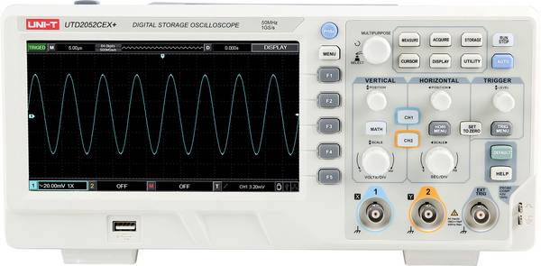 Uni-T UTD2052CEX+ Oscilloscopio digitale 50 MHz 1 Gsa/s 64 kpts Memoria digitale (DSO) 1 pz.