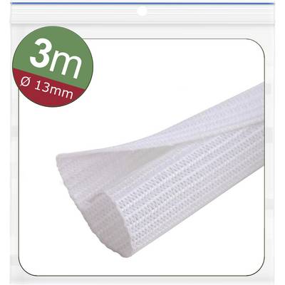 Guaina copricavo bianca, lunghezza 3 metri, diametro 13 mm. Ideale per l'organizzazione dei cavi.