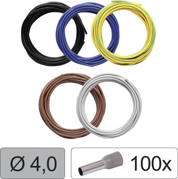Quadrios 25CW120 Filo singolo LiFY   4.0 mm² Nero, Blu, Giallo-Verde, Marrone, Grigio 1 KIT