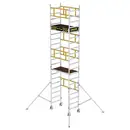 MUNK Günzburger Steigtechnik 125100 FlexxTower Alluminio rivestito, Alluminio Trabattello pieghevole Altezza operativa m