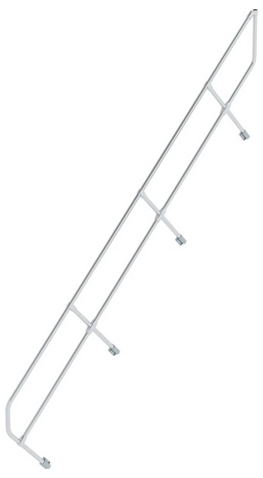 Un cancelletto di colore argento con diverse barre verticali e orizzontali, che funge da barriera di sicurezza.
