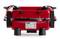 Un barbecue elettrico portatile rosso del marchio DOMO, modello EDH2937, su una superficie bianca. L'apparecchio ha piedini di supporto neri.