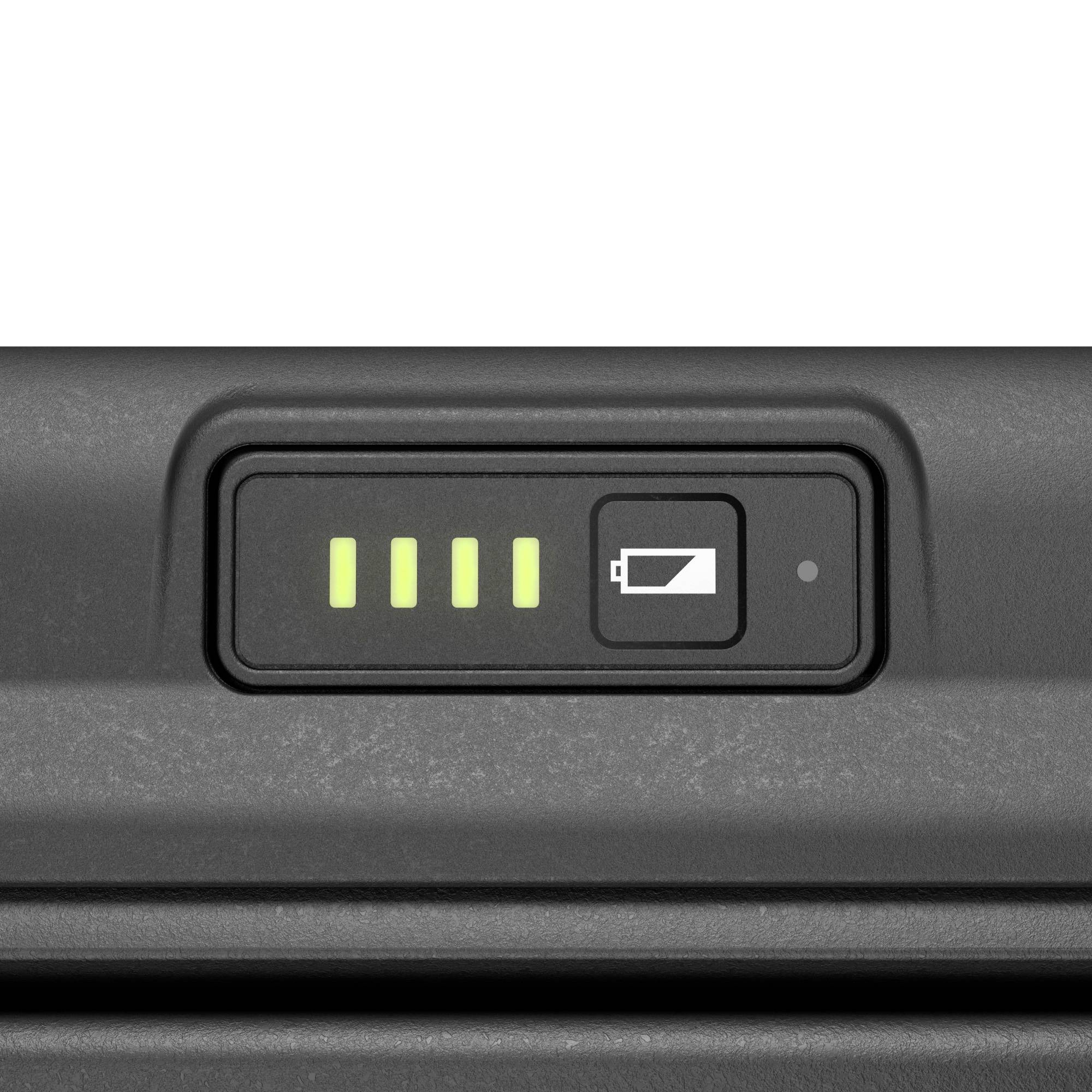 Indicatore dello stato della batteria con tre barre illuminate su quattro accanto al simbolo della batteria. Mostra circa il 75% di carica.