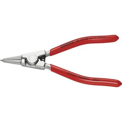 Pinza rossa con due ganasce lunghe e appuntite e incisione in Cromo-Vanadio. Nome del marchio e numero del modello visibili sui manici.