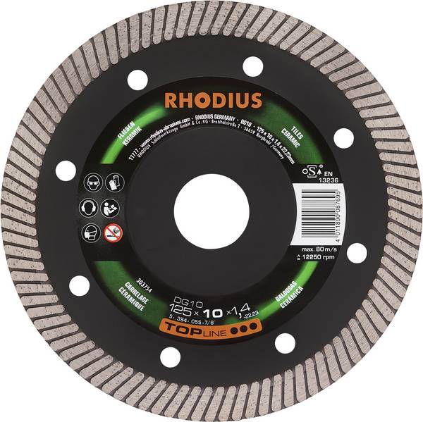 Rhodius DG10 303754 Disco diamantato  1 pz. Piastrelle, Ceramica