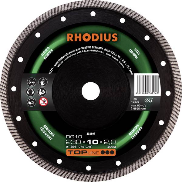 Rhodius DG10 303607 Disco diamantato  1 pz. Piastrelle, Ceramica
