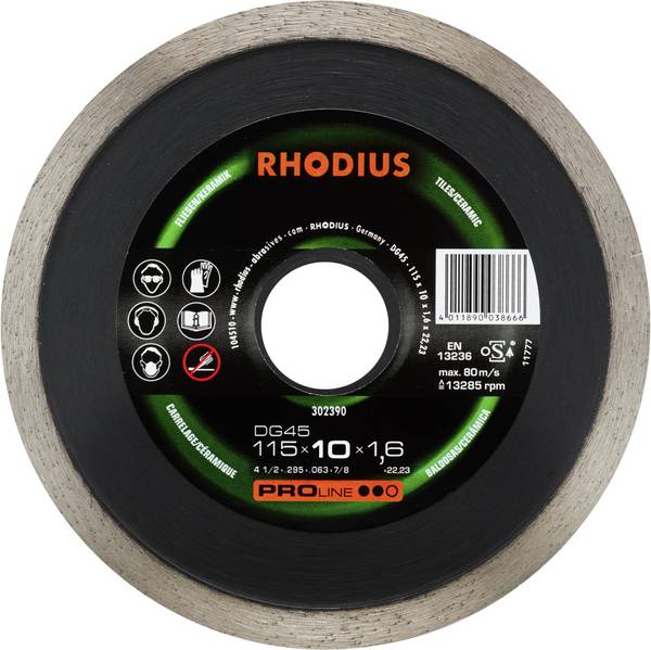 Rhodius DG45 302390 Disco diamantato  1 pz. Piastrelle, Ceramica