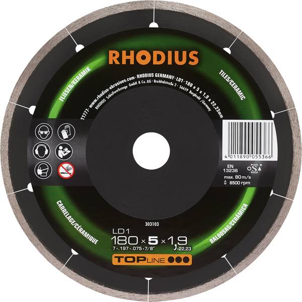 Rhodius LD1 303103 Disco diamantato  1 pz. Piastrelle, Ceramica