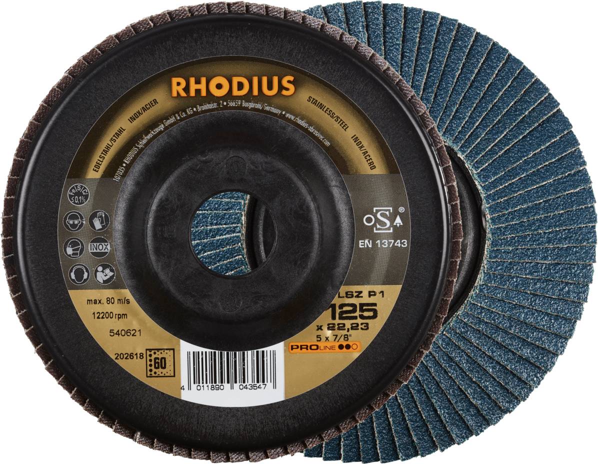 Rhodius 202618 LSZ P1 Disco con falde Dimensione dei grani 60 Acciaio inox, Acciaio 10 pz.