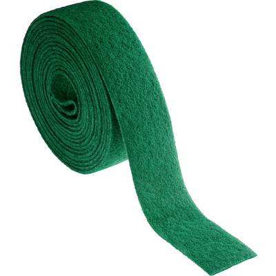 Rotolo di feltro verde con superficie testurizzata che si srotola da sinistra a destra.