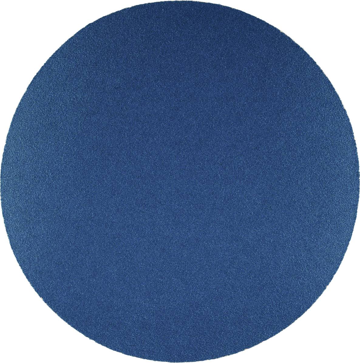 Un tappeto rotondo, di un unico colore blu, dal design minimalista.