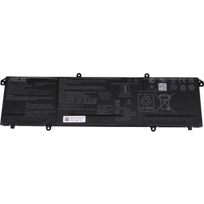 Batteria ASUS nera agli ioni di litio con simbolo di riciclaggio e specifiche tecniche stampate in bianco.