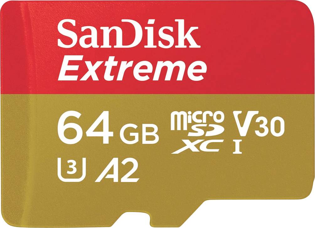 SanDisk Extreme Scheda microSDXC Dettaglio 64 GB A2 Application Performance Class, v30 Video Speed Class