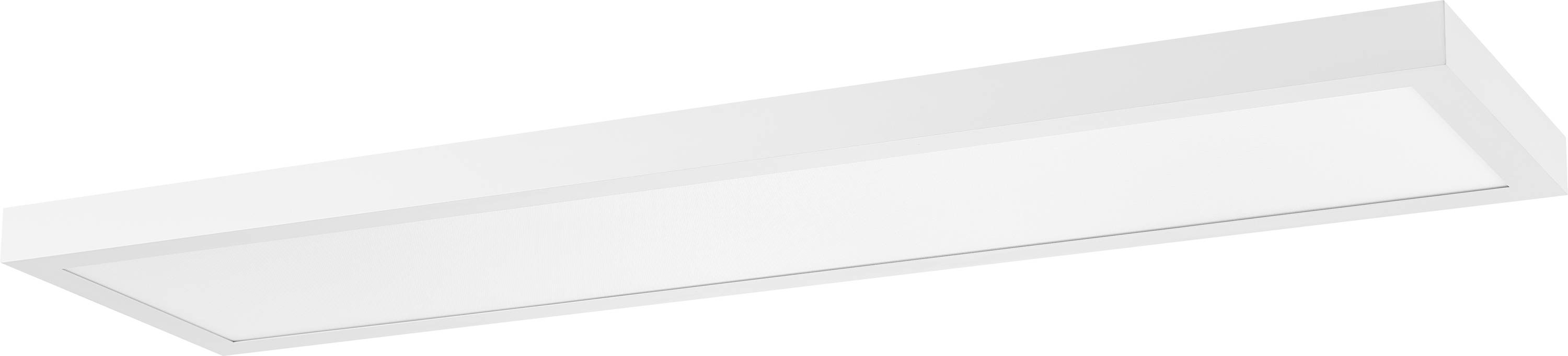 Plafoniera LED rettangolare bianca dal design essenziale. Ideale per illuminare uffici o ambienti domestici.
