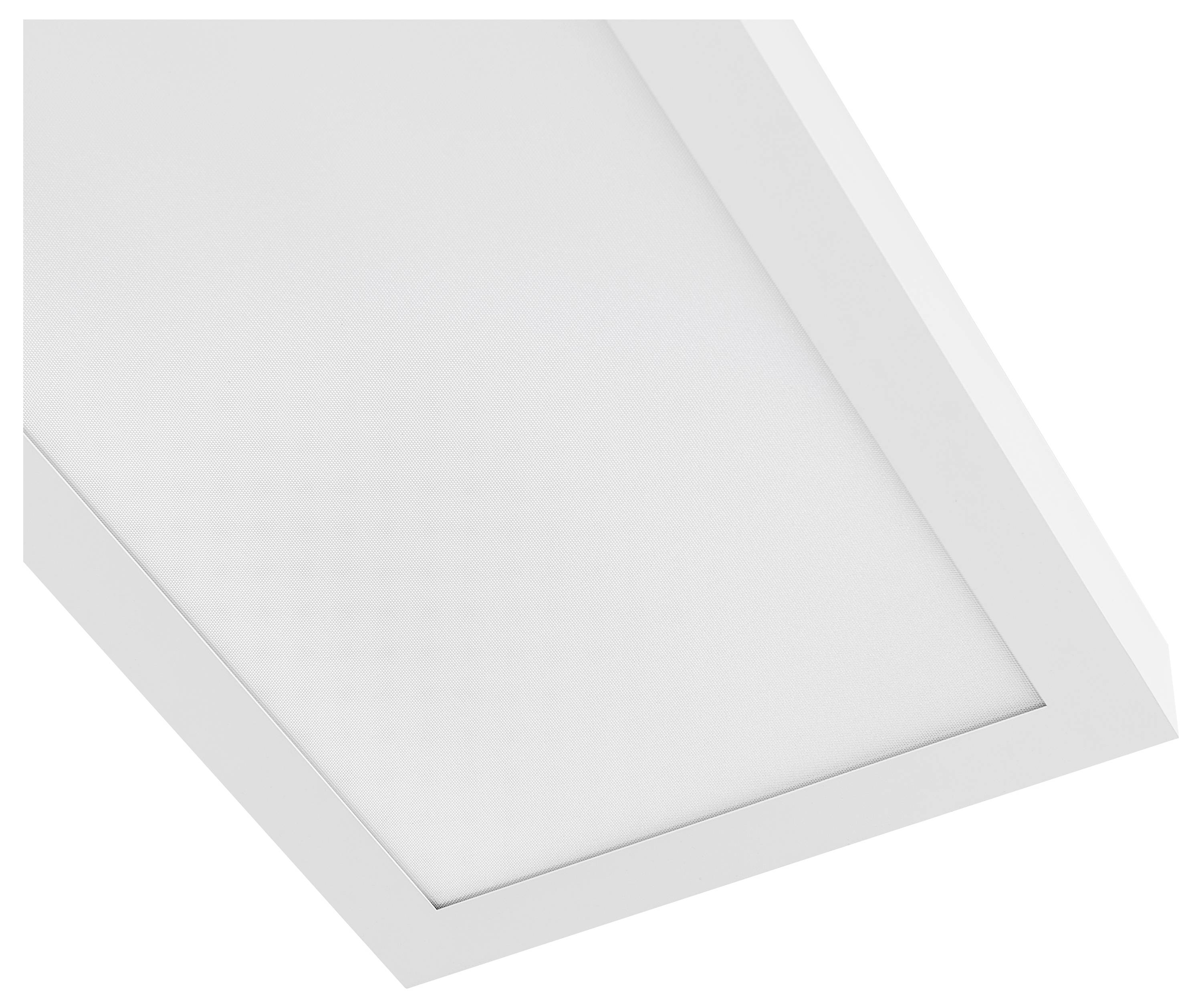 Un pannello a soffitto quadrato bianco a LED, dal design essenziale, adatto per interni moderni.