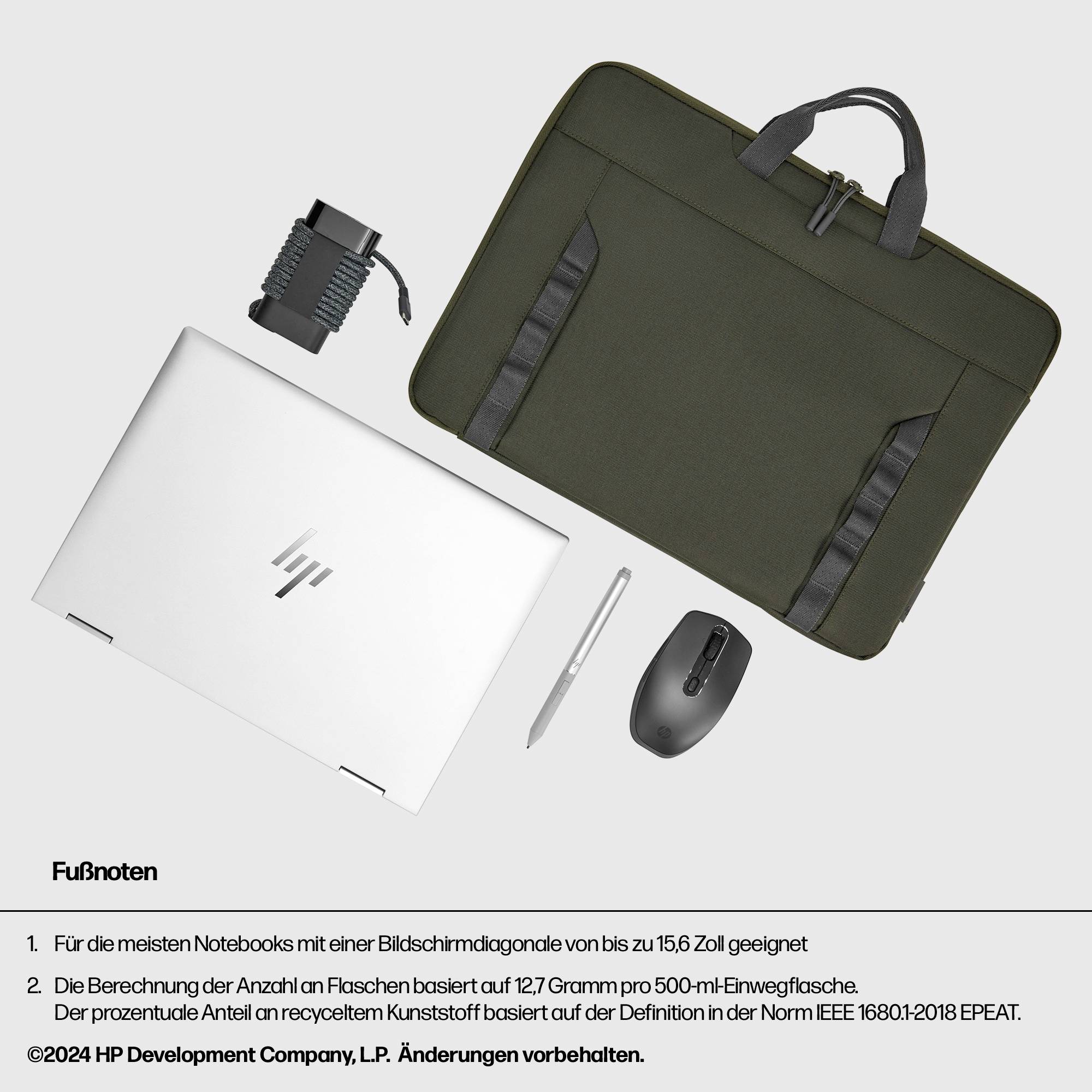 Custodia per Notebook HP 9J4C3AA Adatto per massimo: 39,6 cm (15,6") Verde, Grigio-5