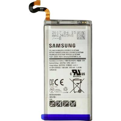 Batteria agli ioni di litio per dispositivo Samsung, contrassegnata con specifiche tecniche, icone di sicurezza e codice a barre.