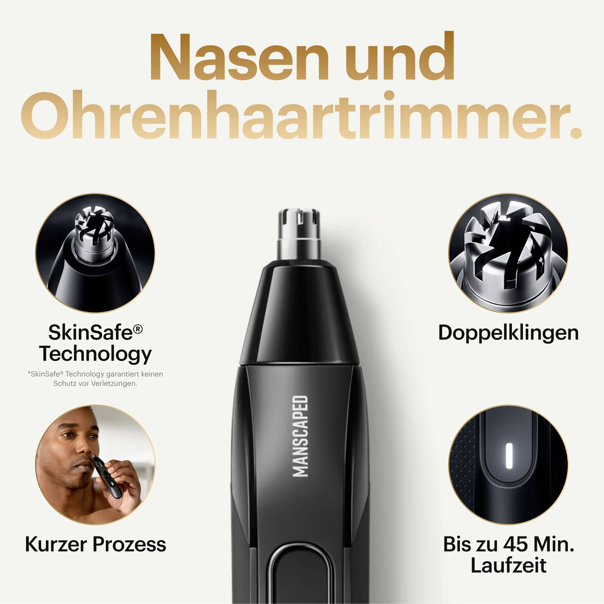 MANSCAPED Weed Wacker 2.0 Regolapeli per naso e orecchie Nero-1